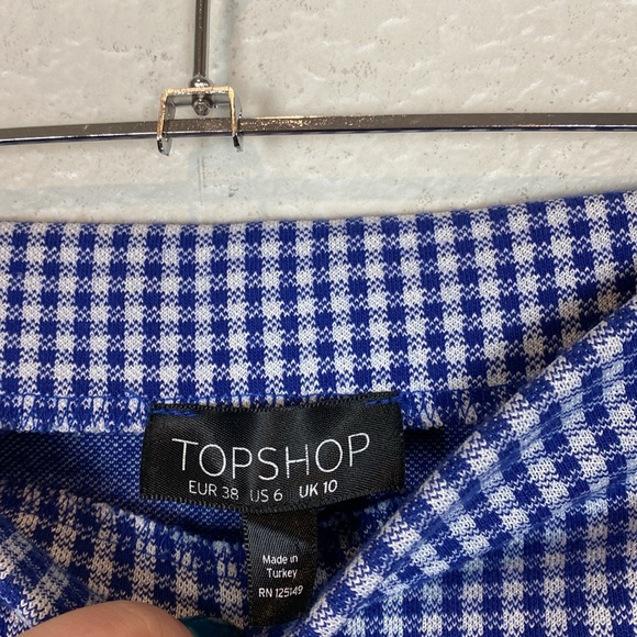 Topshop blue gingham print ruffle trim mini skirt - Picture 5 of 6
